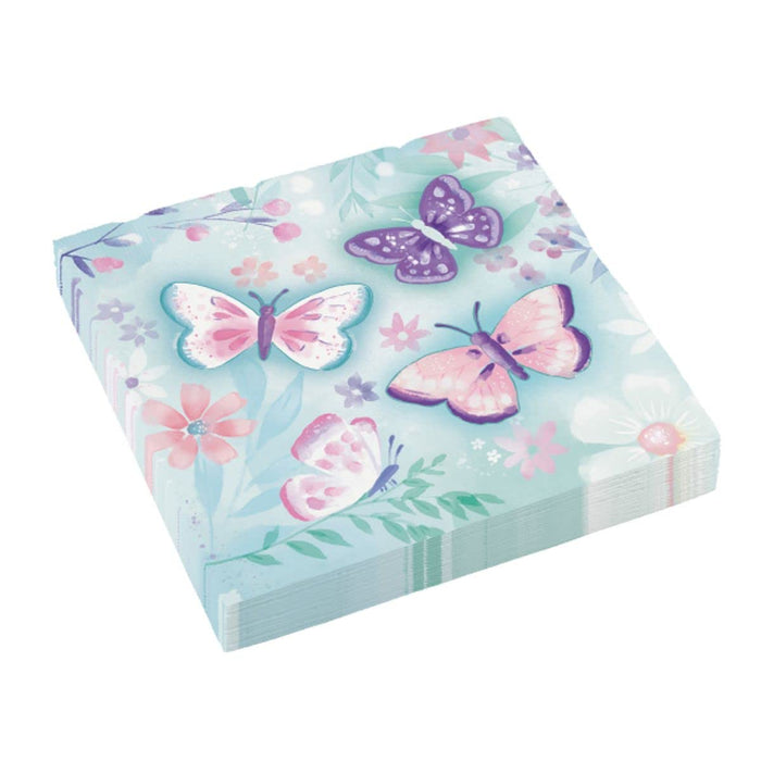 Amscan: 16 Napkins Flutter 33 X 33 Cm Q. Tovagliolo 33 X 33 Cm Farfalla;