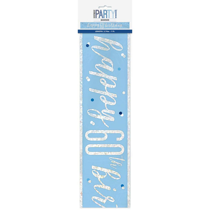 Unique Party: Glitz Blue 60 Prism Bnnr-9Ft;