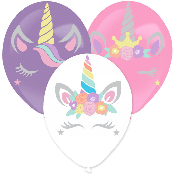 Amscan: 3 Latex Balloons 35.5Cm Unicorn Stickers Paper;