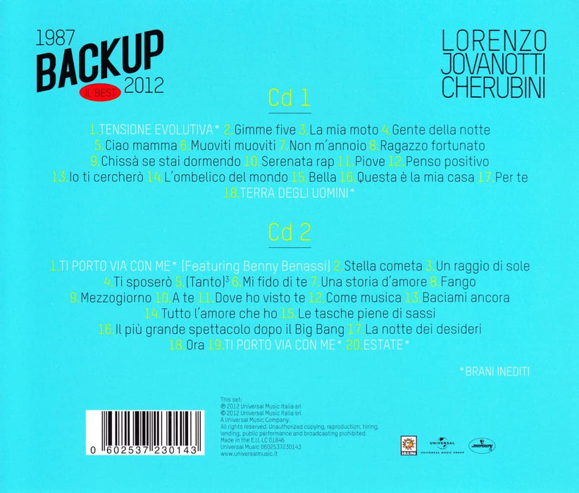 Jovanotti - Backup 1987-2012 (2 CDs);