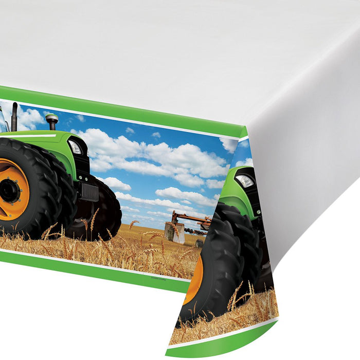 Creative Converting: Plastic Tablecloth 137x259cm Tractor - Tractor Time 54X102;