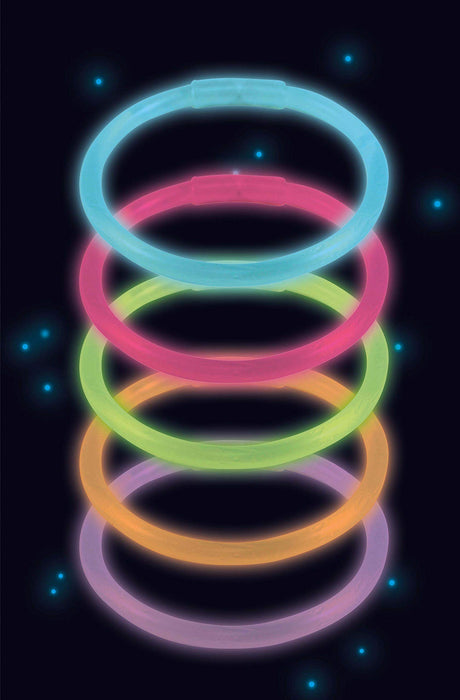 Amscan: Fancy Glow Leucht-Armbander Farblich Sortiert. Fancy Glow - Braccialetto Luminoso 20 Cm, 5 Colori Assortiti;