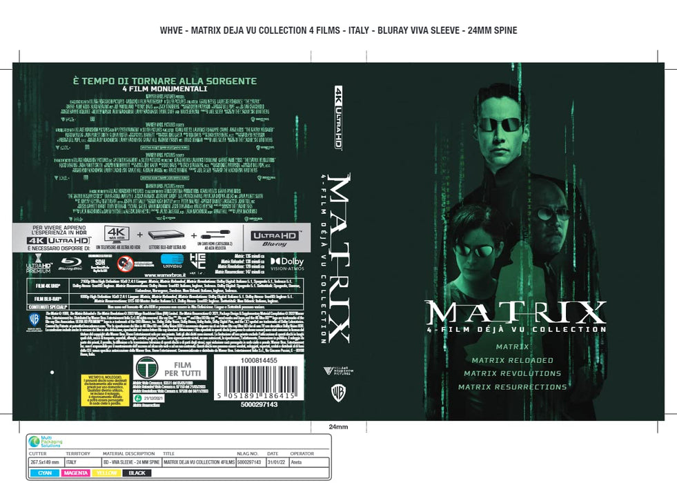 MATRIX 4 FILM COLLECTION (4K Ultra HD + Blu-Ray)