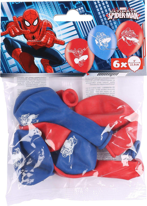 Marvel: Amscan - 6 Ballons Spider-Man Q. Latex Balls 9" - 23 Cm Spider-Man;