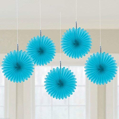 Amscan: Hanging Fan Decoration 15.2cm Light Blue;