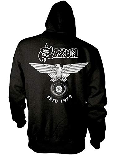 Saxon: Estd 1979 Zip (Felpa Con Cappuccio Unisex Tg. M);