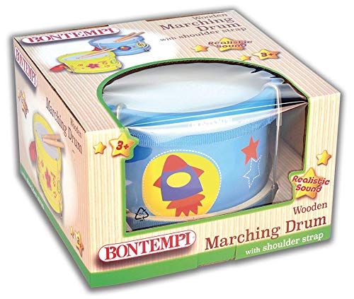 Bontempi 56 2210 - Wooden Drum With Shoulder Strap And Drumsticks;