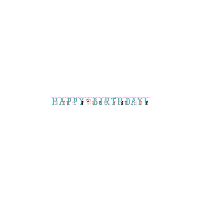 Creative Converting: Cats Happy Birthday - Purr-fect Party Jointed Banner 210cm.;