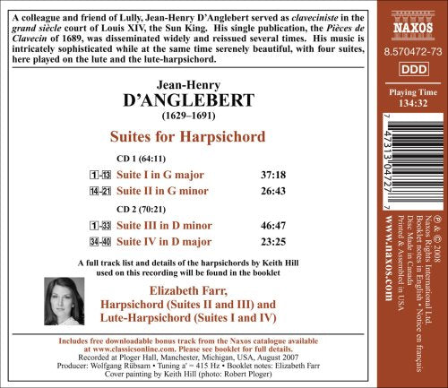 Jean-Henry D'Anglebert - Suites For Harpsichord (2 Cd);