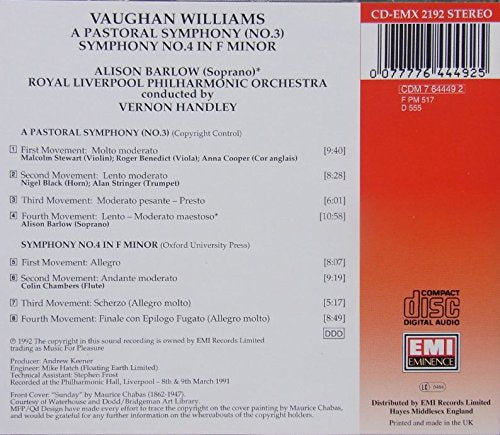 Ralph Vaughan Williams - Symphony No. 3 Pastoral, Symphony No.4;