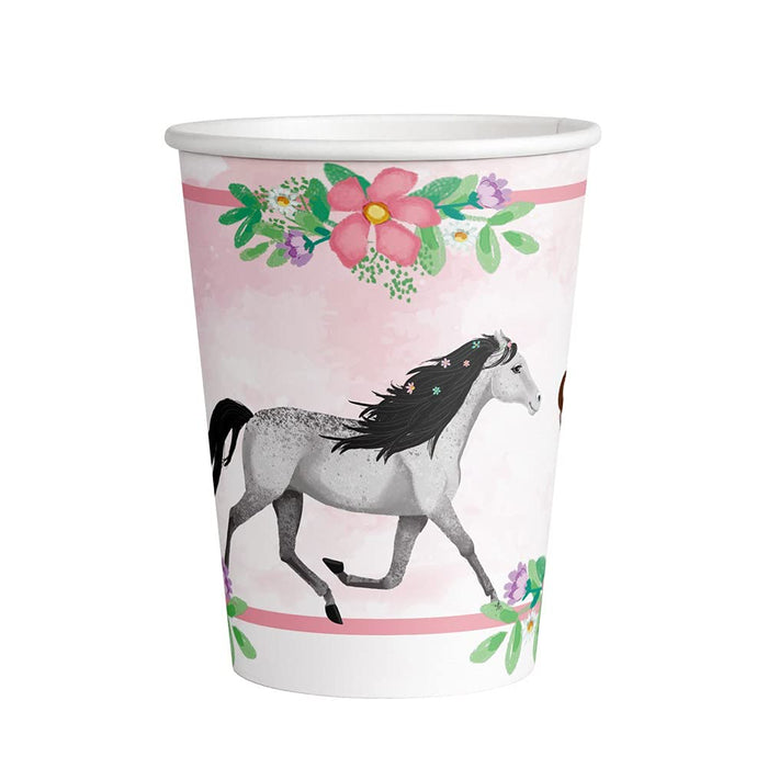 Amscan: 8 Cups Beautiful Horses Paper 250 Ml Sup;