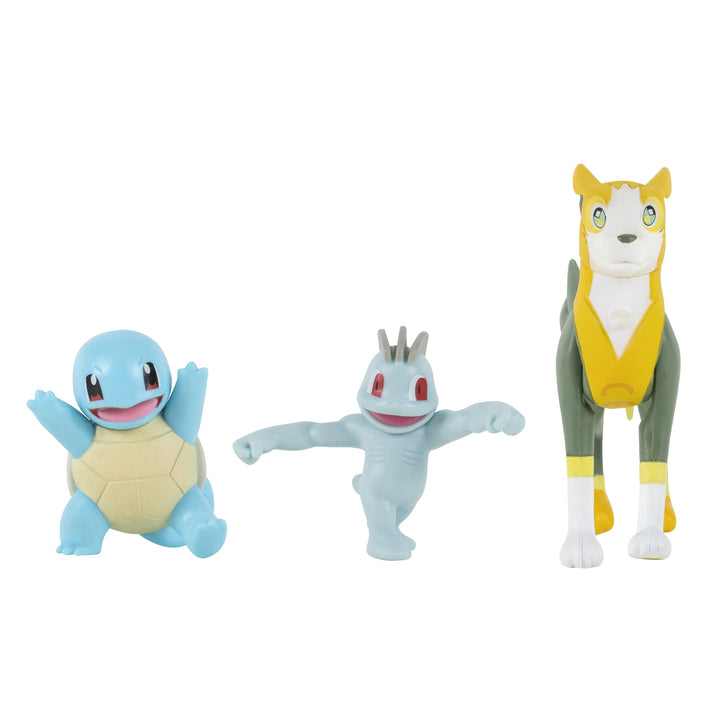 Pokemon: Squirtle With Machop And Bolthund Battle Figure Set 3-Pack;