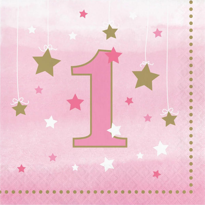 Creative Converting: Ln 12/16Ct 2P 1St Bd One Little Star Grl Qs;