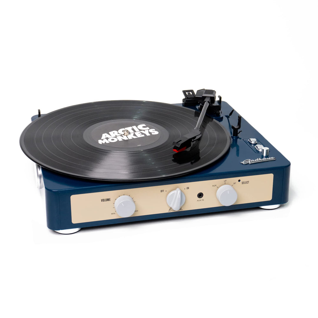 Gadhouse: BRAD Retro Record Player (Blue Navy) (Built-In Bluetooth 5.0 & Pitch Control) (Giradischi);