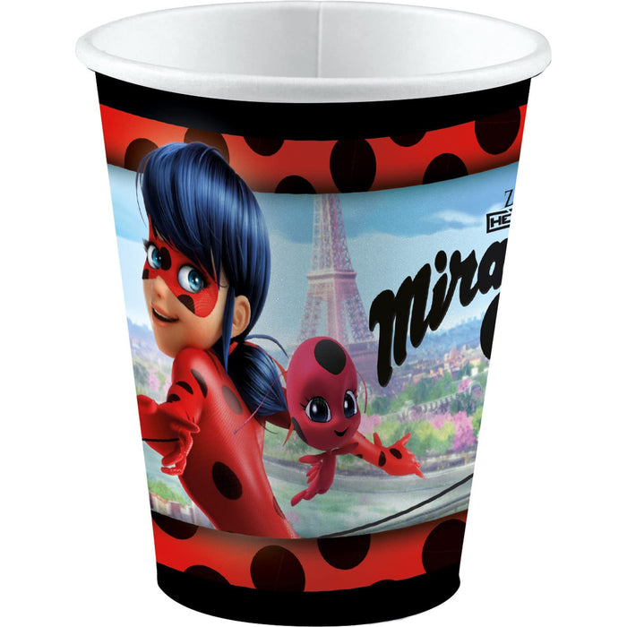 Miraculous: Amscan: 8 Cups Miraculous Paper 250 Ml Sup;
