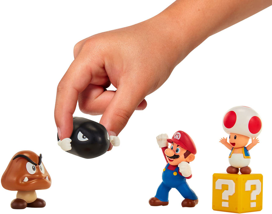 Nintendo: Jakks - Super Mario - Mario Acorn Plains Diorama Set 5 (Figure 6 Cm / Personaggi);
