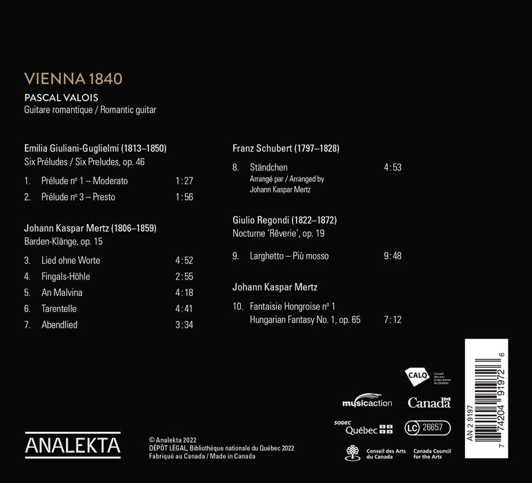 Pascal Valois: Vienna 1840 - Romantic Viennese Music;