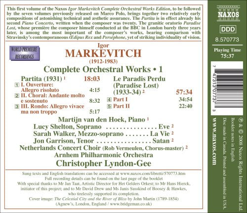 Igor Markevitch - Complete Orchestral Works Volume 1;