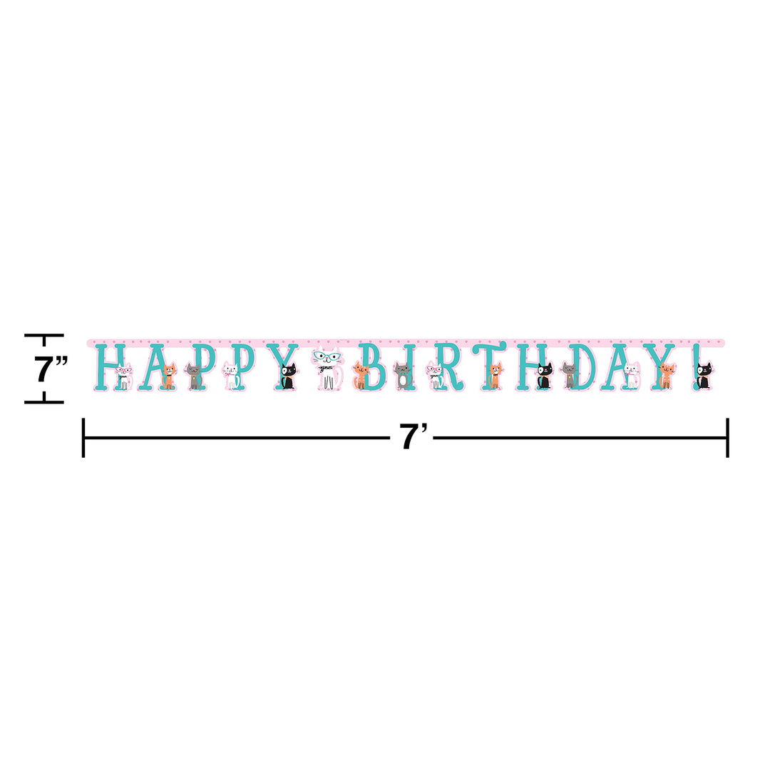 Creative Converting: Cats Happy Birthday - Purr-fect Party Jointed Banner 210cm.;