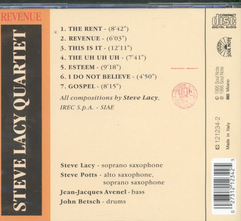 Steve Lacy Quartet - Revenue;