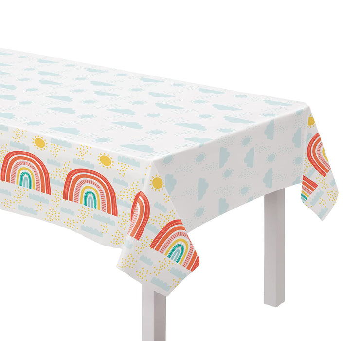 Amscan: Tablecover Retro Rainbow Paper 120 X 180 Cm;