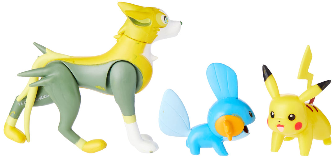 Pokemon: Jazwares - PKW2676 Battle Figure Set 3 Pack -Mudkip, Pikachu & Boltund;