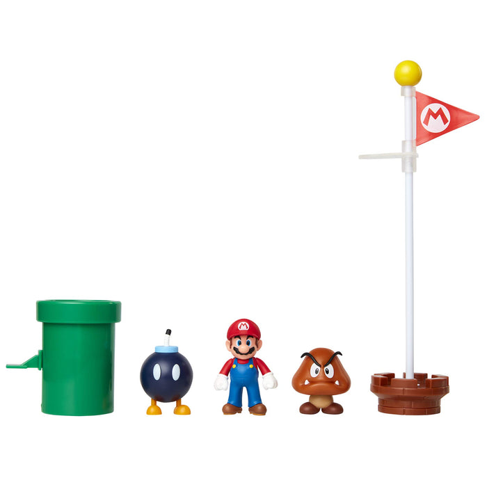 Nintendo: Jakks - Super Mario - Mario Acorn Plains Diorama Set 5 Figure 6 Cm (Figure 6 Cm / Personaggi);