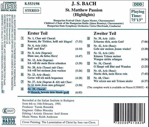 Johann Sebastian Bach - St Matthew Passion (Highlights);