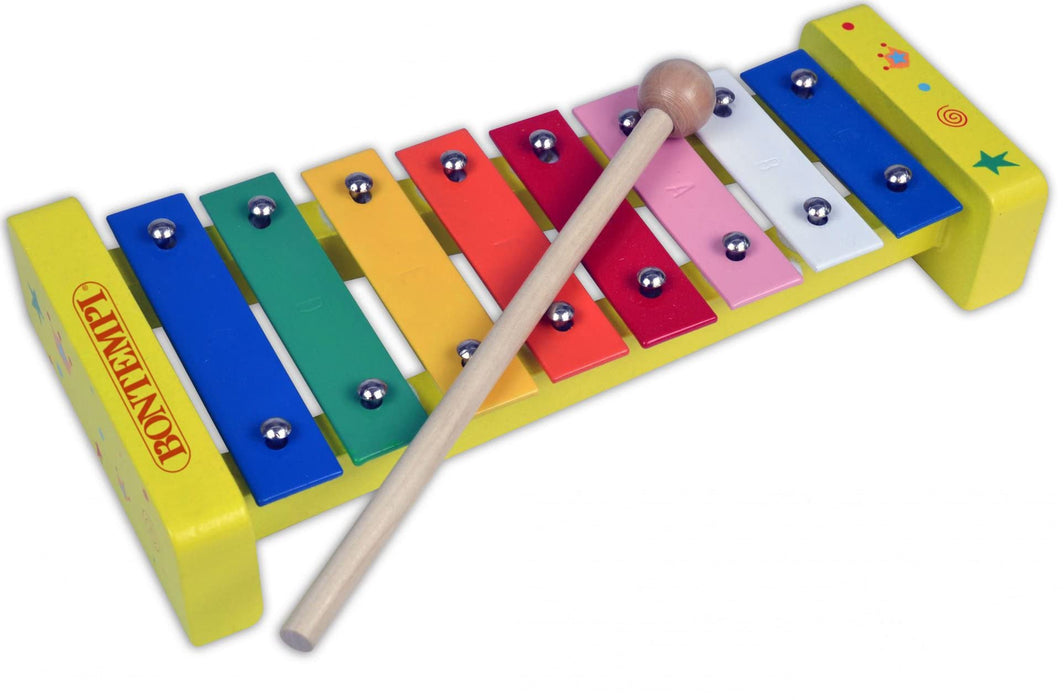 Bontempi 56 0810 - Xylophone With 8 Colored Metallic Notes (C-C). Wand Supplied;