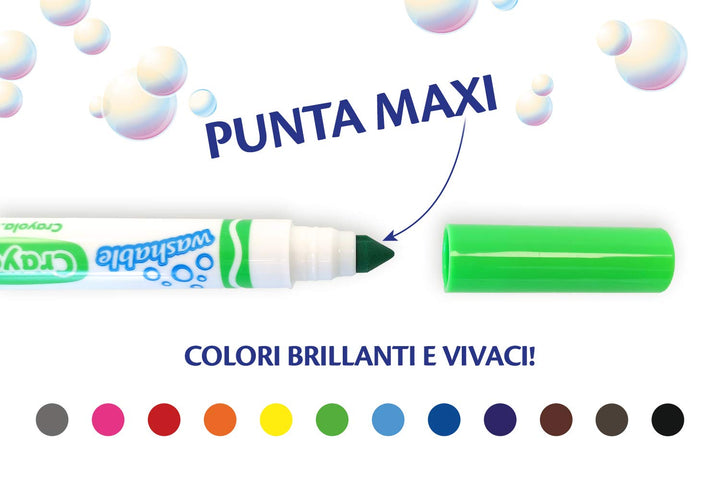 Crayola: 12 Pennarelli Punta Maxi Lavabili;