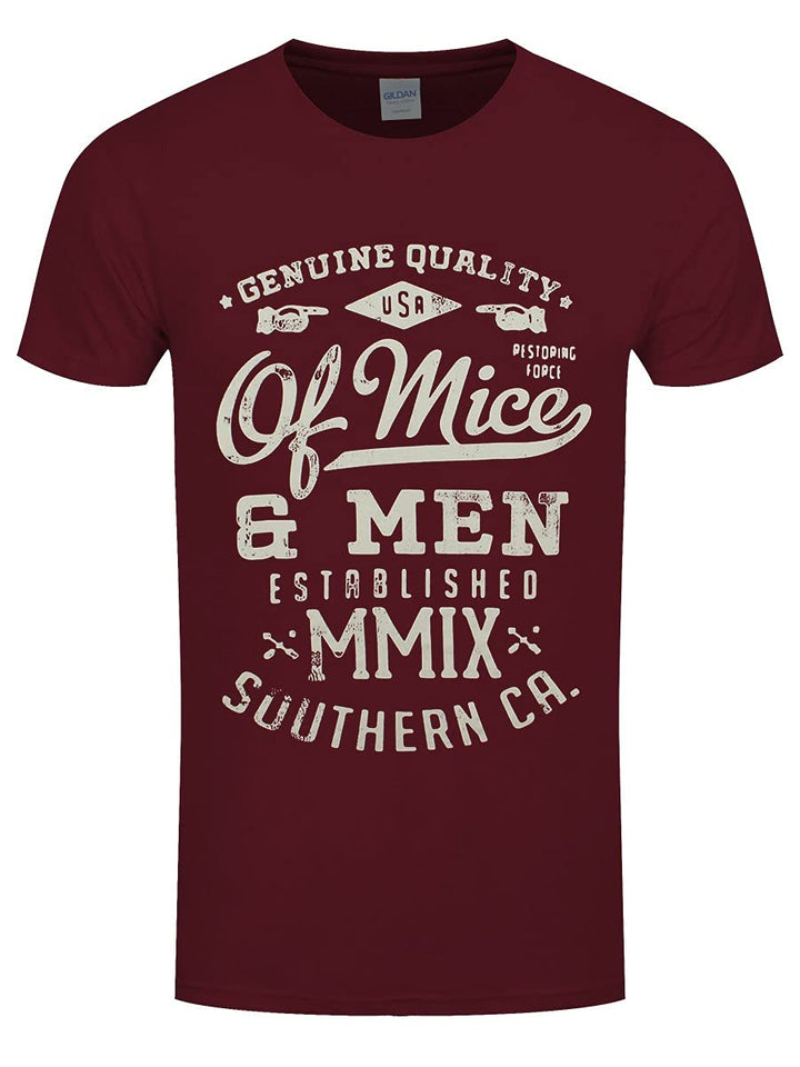 Of Mice & Men: Genuine (Maroon) (T-Shirt Unisex Tg. XL);