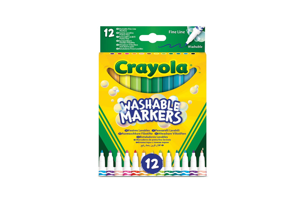 Crayola: 12 Pennarelli Punta Fine Super Lavabili;