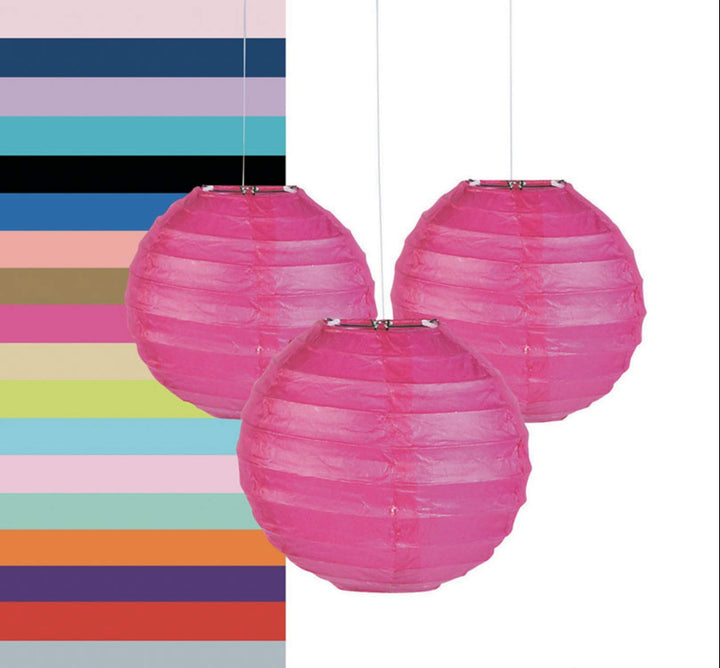 Amscan: Round Pink Paper Lanterns 24 Cm;