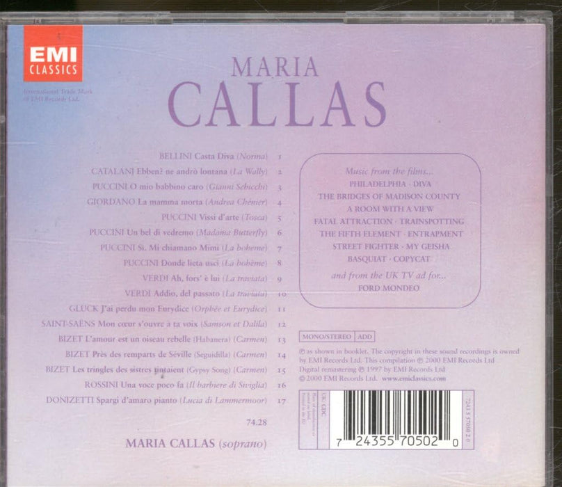Maria Callas: Popular Music From Tv, Film And Opera;