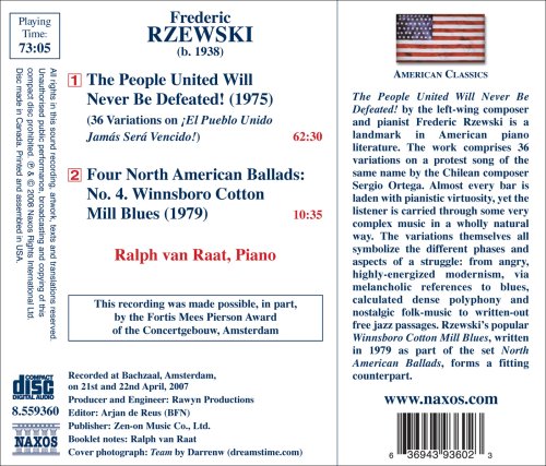 Frederic Rzewski - The People United Will Never Be Defeated, Winnsboro Cotton Mill Blues;