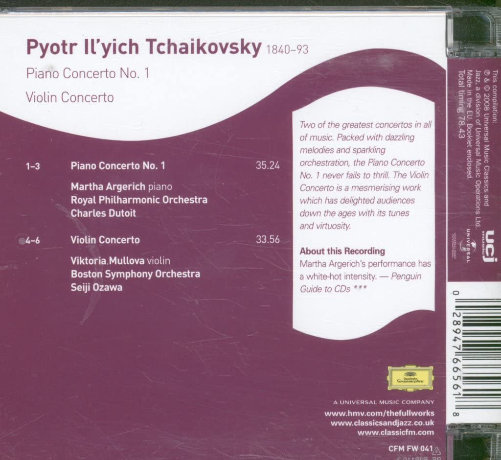 Pyotr Ilyich Tchaikovsky - Piano Concerto No.1, Violin Concerto;