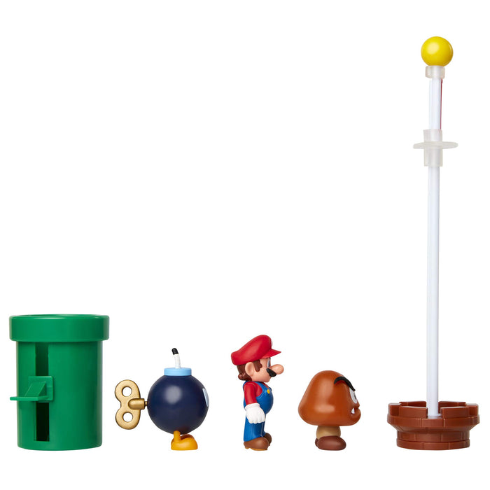Nintendo: Jakks - Super Mario - Mario Acorn Plains Diorama Set 5 Figure 6 Cm (Figure 6 Cm / Personaggi);