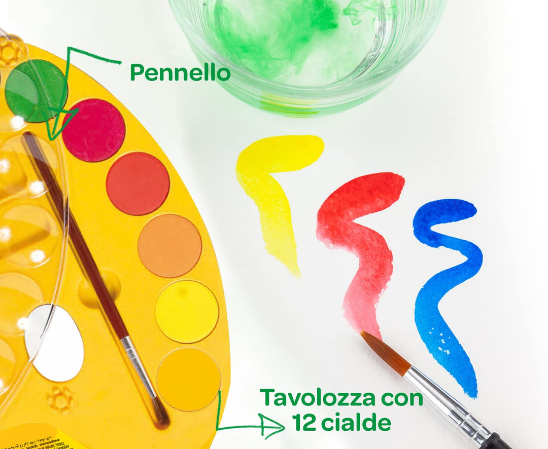 Crayola: Tavolozza 12 Acquerelli con pennello;