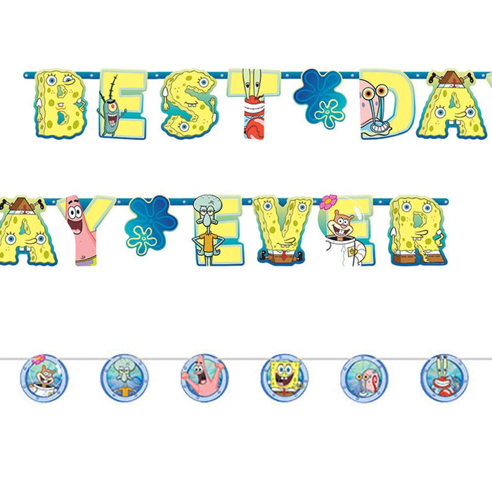 Spongebob: Amscan - Jumbo Letter Banner With Mini Banner;