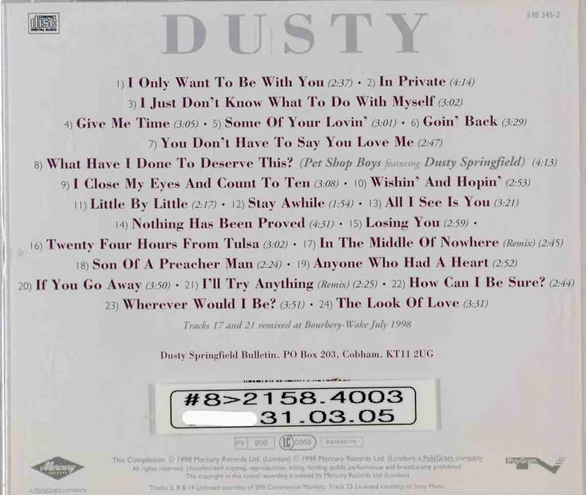 Dusty Springfield - Dusty - The Very Best Of;