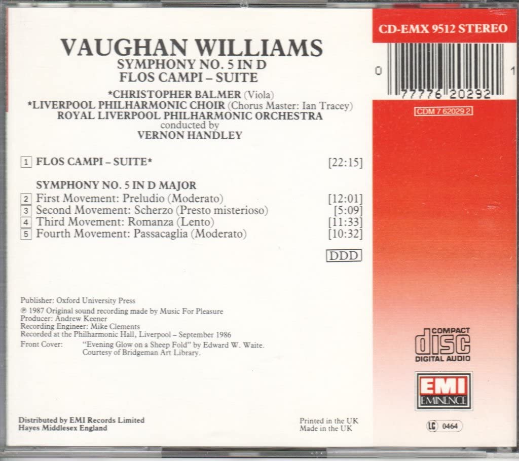 Ralph Vaughan Williams - Symphony No.5, Flos Campi;