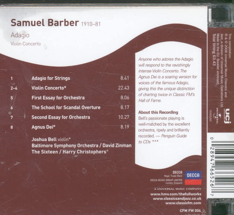Samuel Barber - Adagio. Violin Concerto;