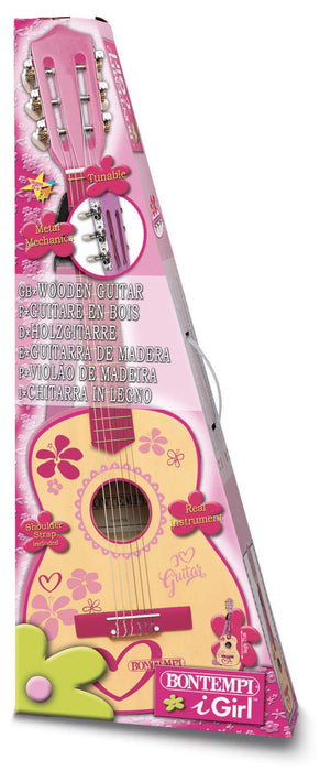 Bontempi 22 7571 - Classical Wooden Guitar 75 Cm With 6 Strings Igirl Line;