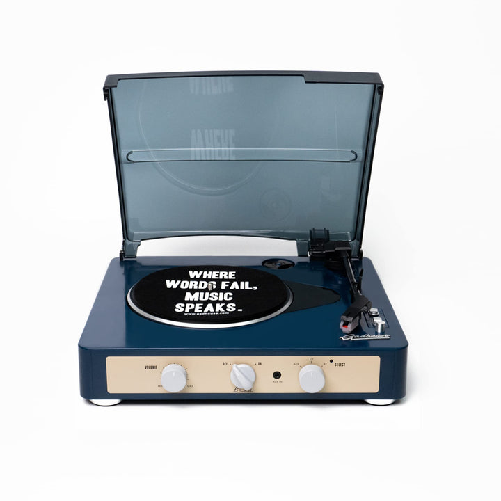 Gadhouse: BRAD Retro Record Player (Blue Navy) (Built-In Bluetooth 5.0 & Pitch Control) (Giradischi);