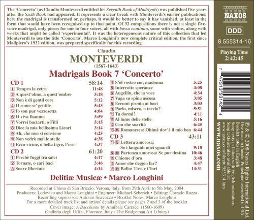 Claudio Monteverdi - Madrigali, Book Seven (3 CDs);