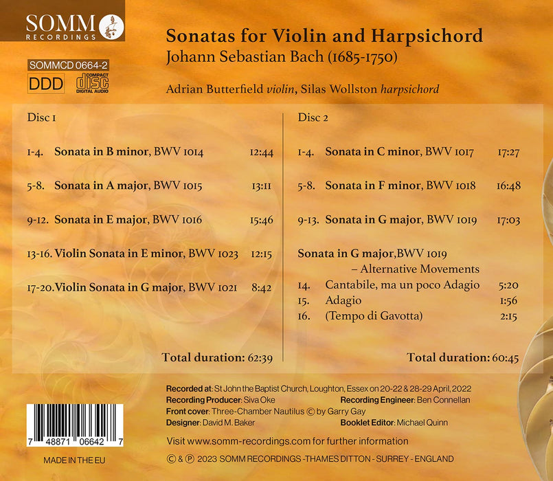 Johann Sebastian Bach - Sonatas For Violin And Harpsichord (2 CDs);