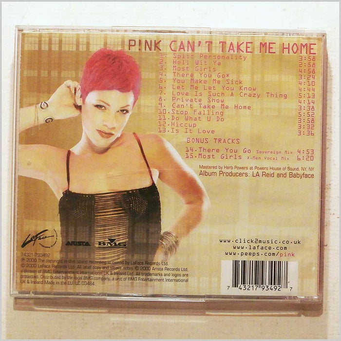 Pink - Can't Take Me Home;