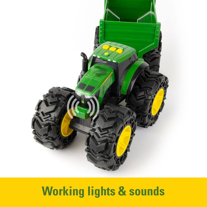 John Deere: Trattore Con Rimorchio Con Luci E Suoni;