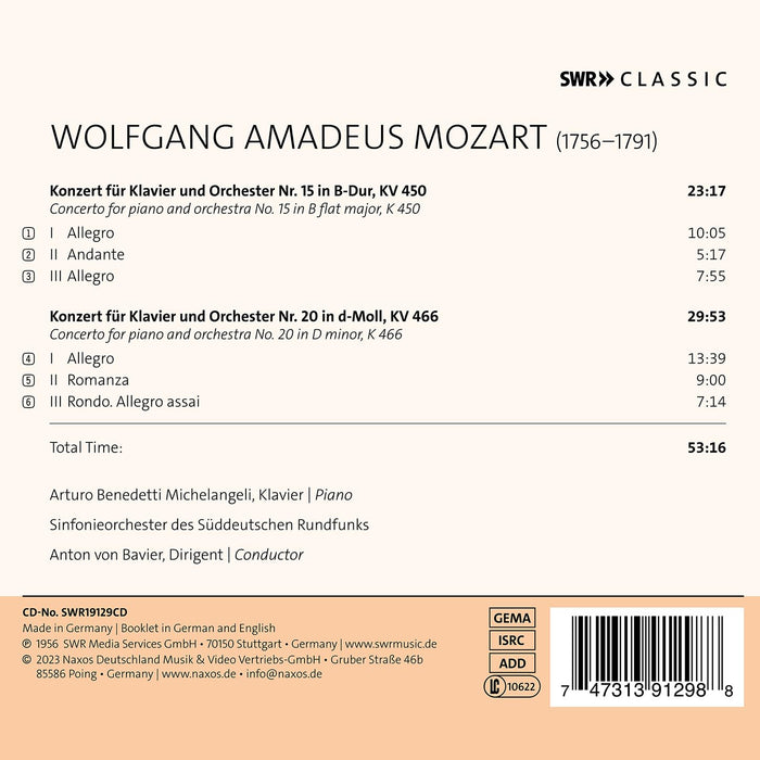 Arturo Benedetti Michelangeli: Plays Mozart;