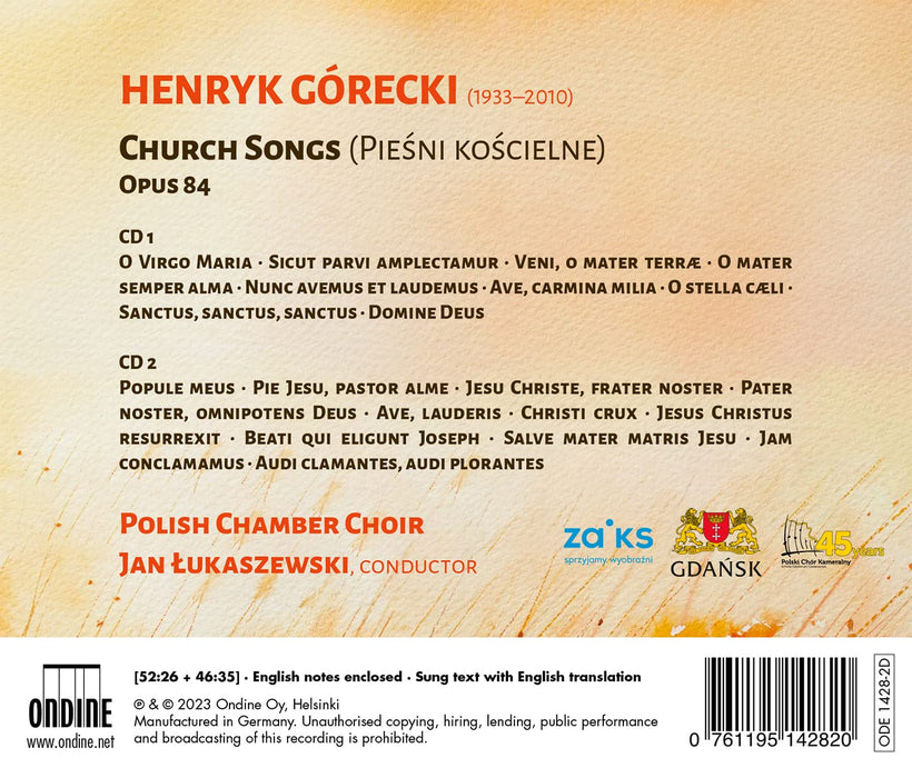 Henryk Gorecki - Church Songs, Op. 84 (2 Cd);